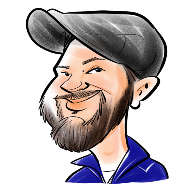 Illustrated portrait of Joe from Arcade Geeks