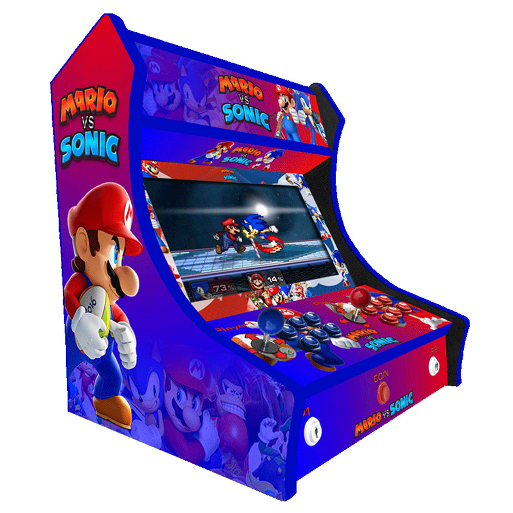 Mario vs Sonic – Thousands of Games two-player Bartop arcade machine — view 1