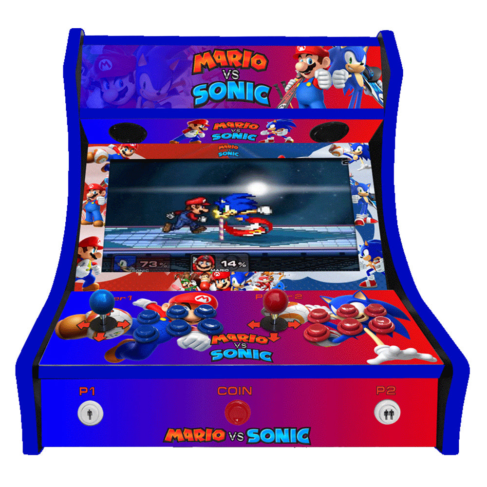 Mario vs Sonic – Thousands of Games two-player Bartop arcade machine — view 2