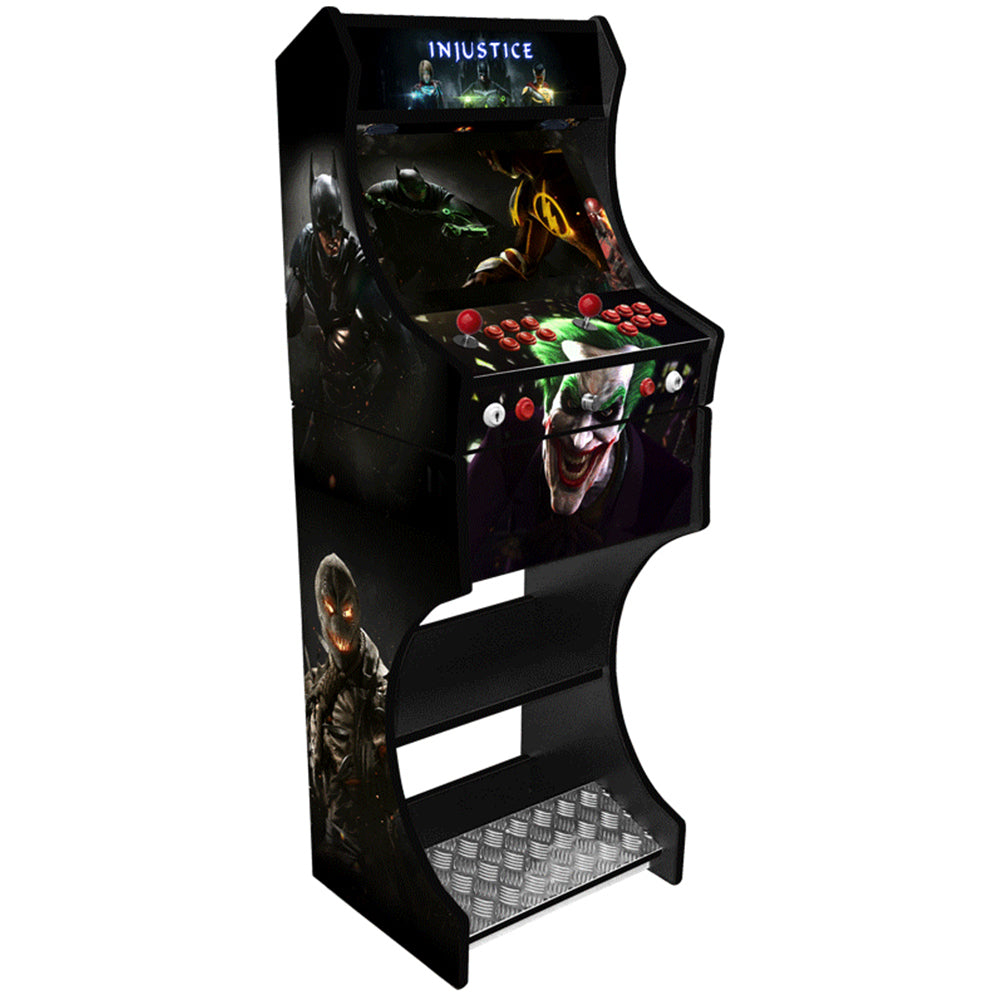 Batman Injustice two-player arcade machine front three-quarter view