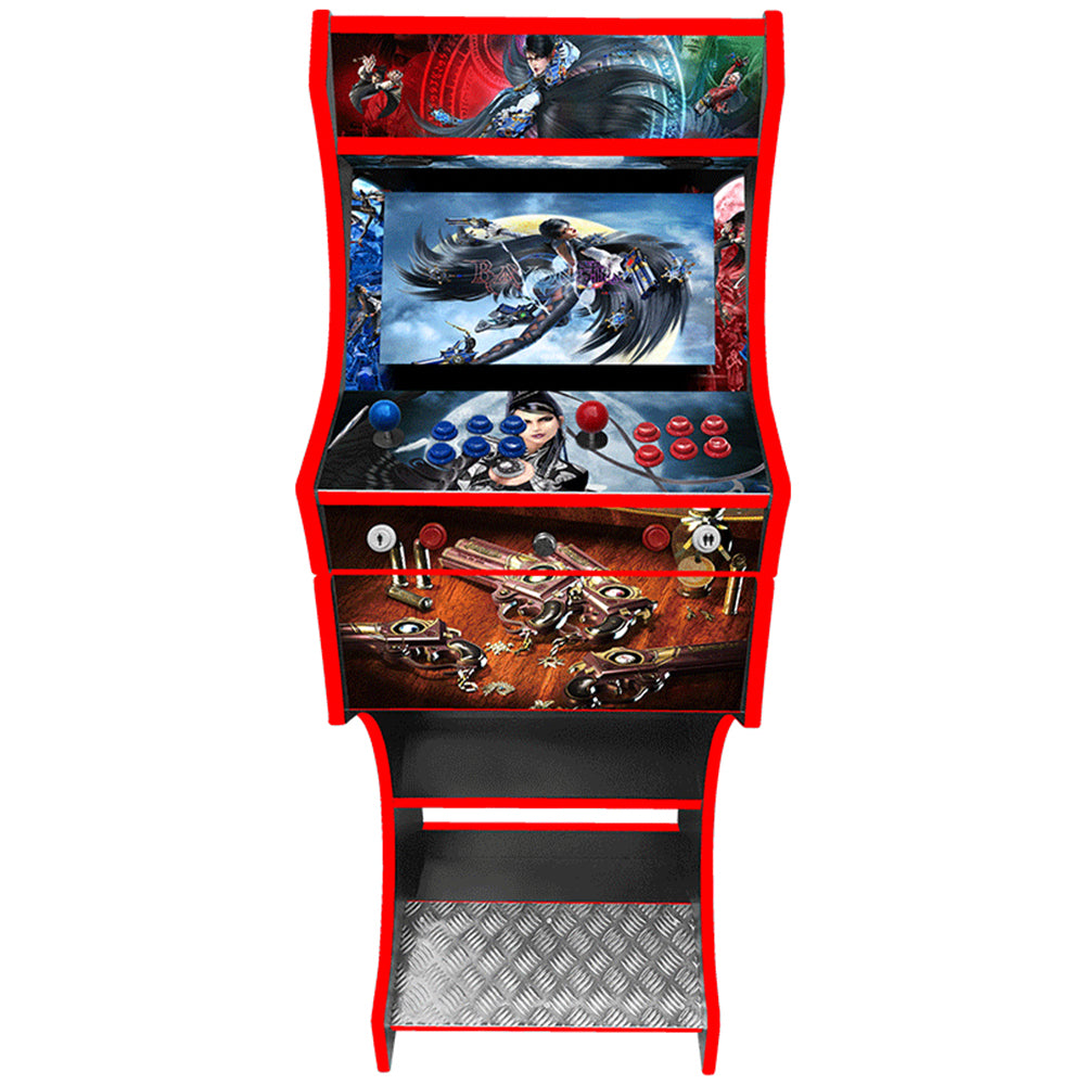 Bayonetta themed two-player arcade machine front view