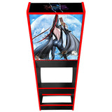 Bayonetta themed two-player arcade machine rear view