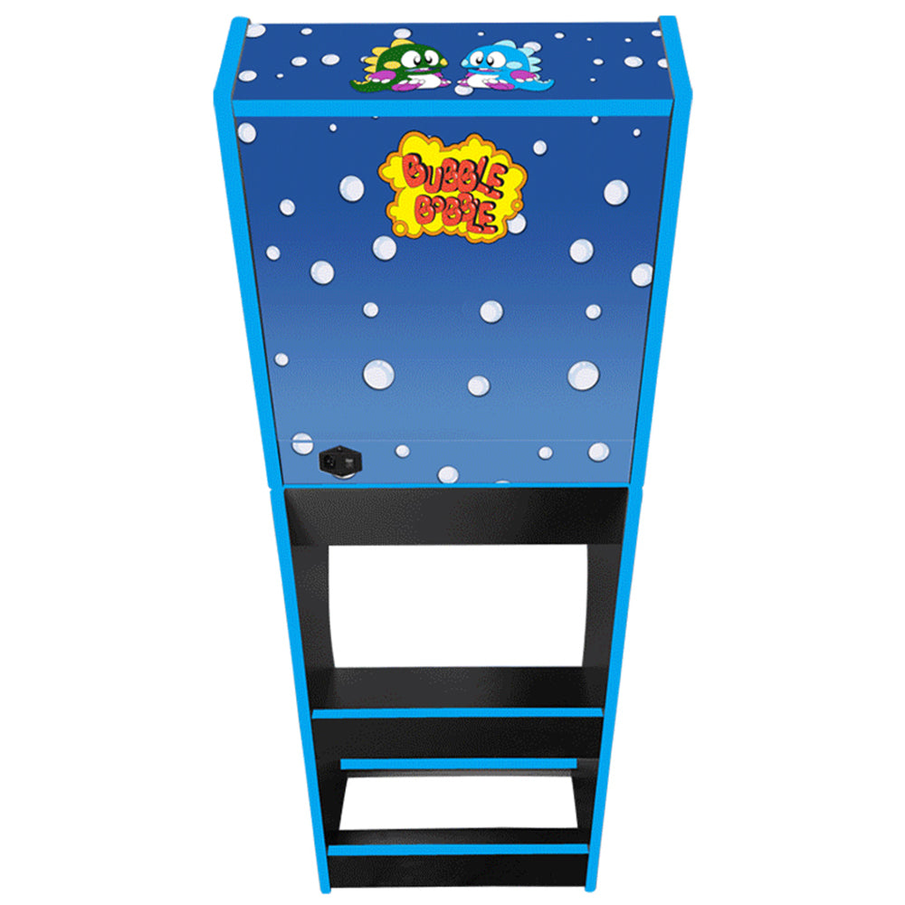 Bubble Bobble themed two-player arcade machine rear view