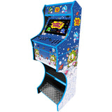 Bubble Bobble themed two-player arcade machine side angle