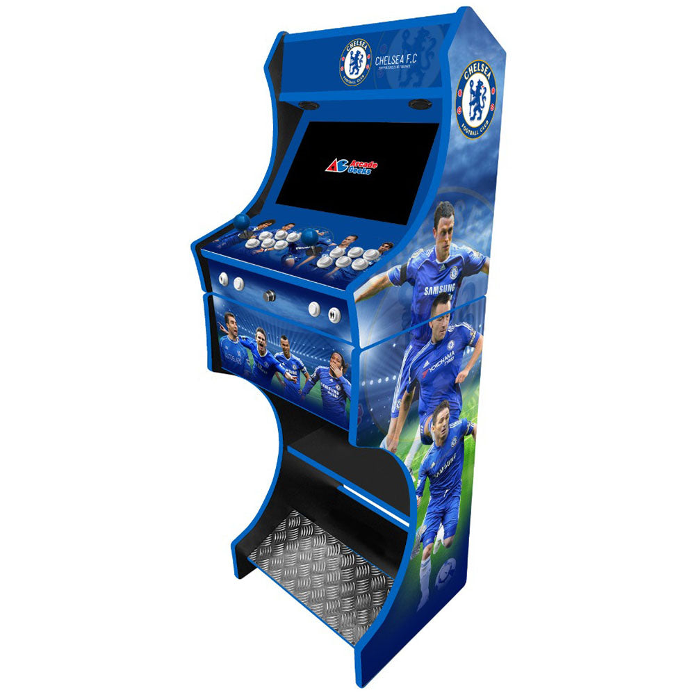 Chelsea Legends themed two-player arcade machine side angle view