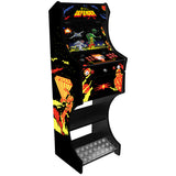 Defender themed two-player arcade machine front angle view