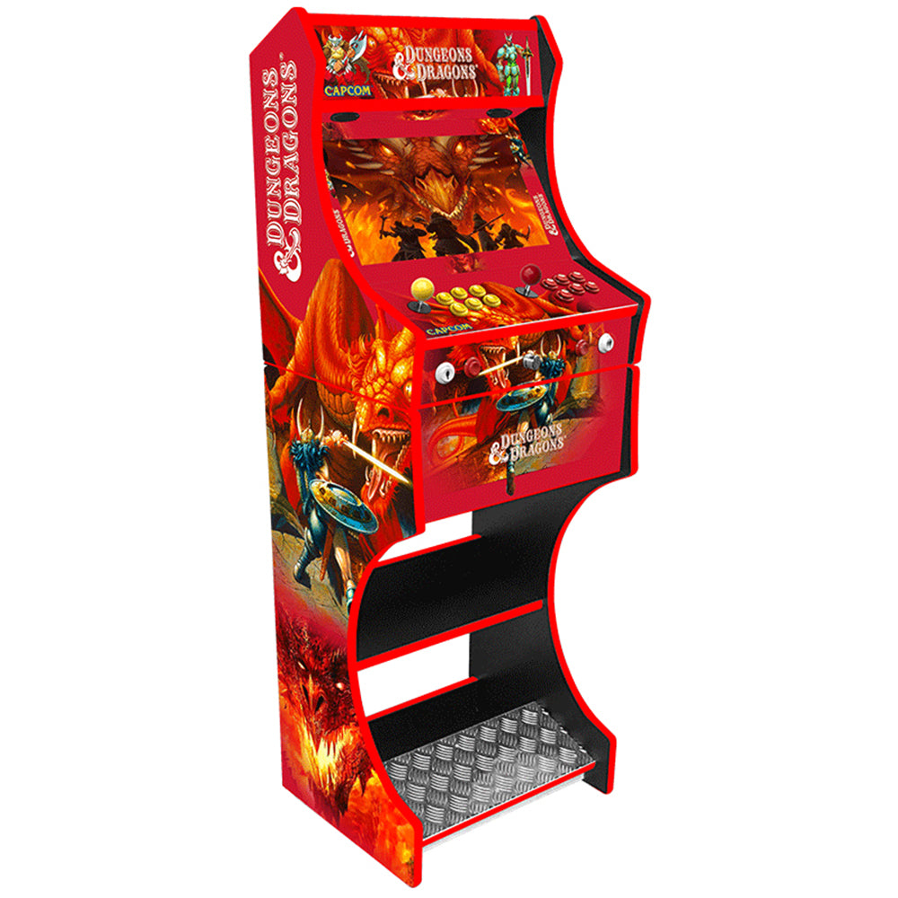 Dungeons and Dragons themed two-player arcade machine front angle view