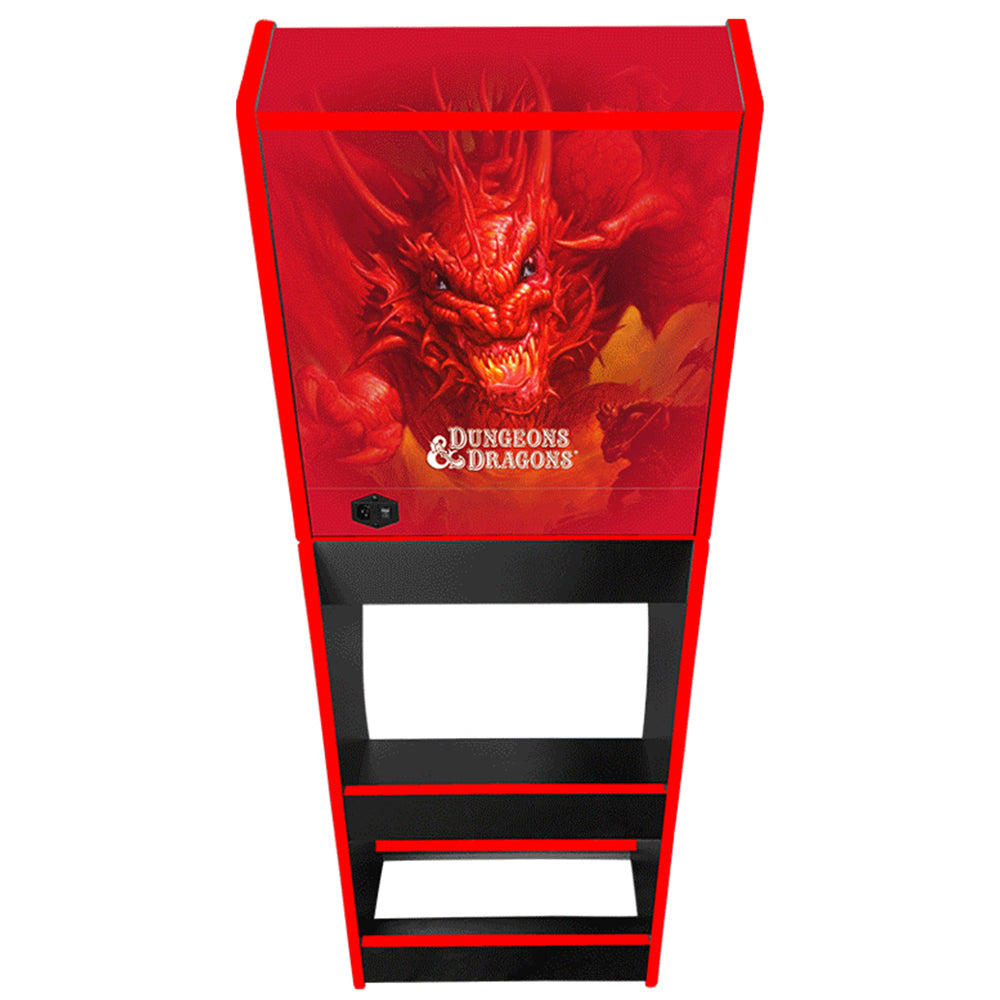 Dungeons and Dragons themed two-player arcade machine rear view