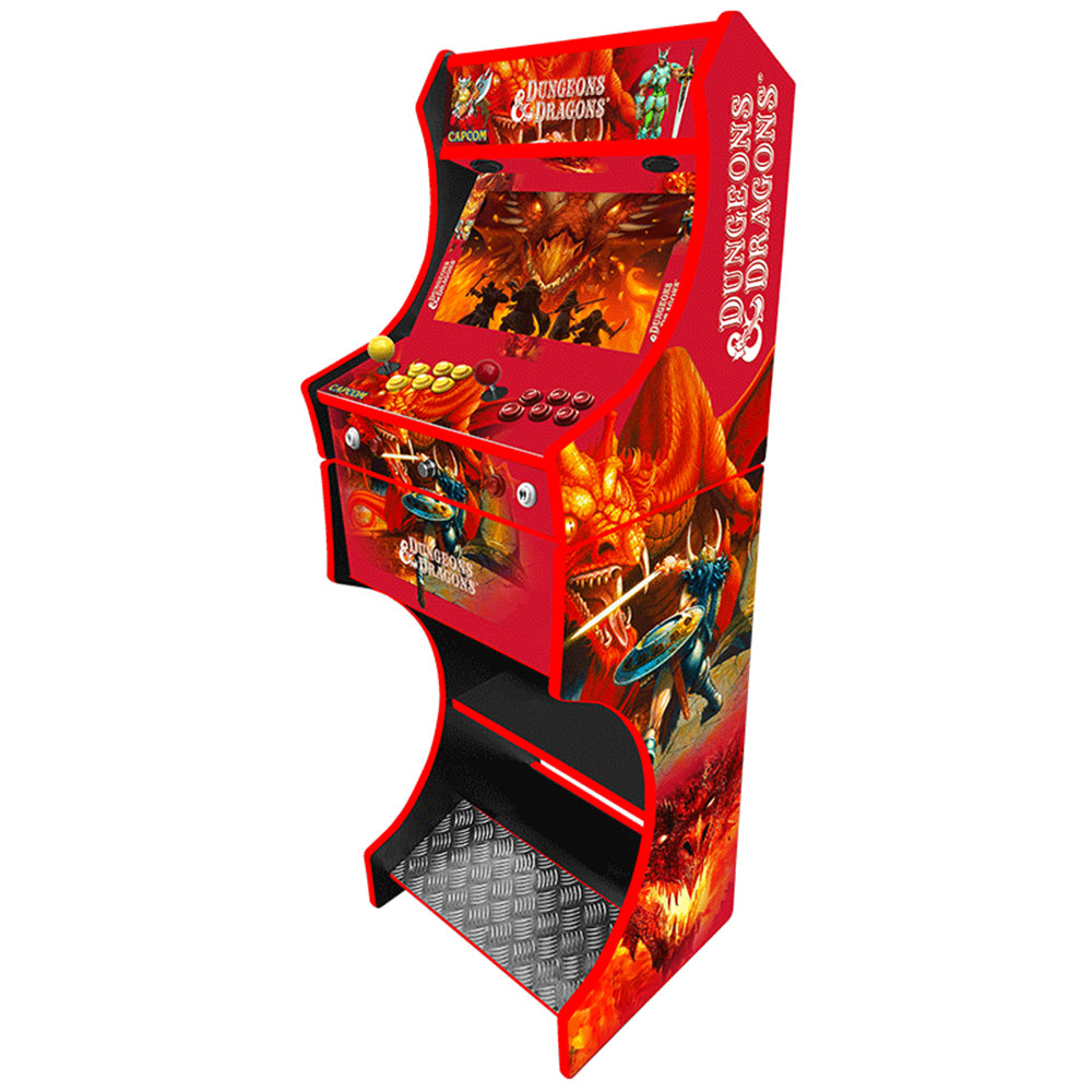 Dungeons and Dragons themed two-player arcade machine side angle view