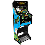 Galaxian themed two-player arcade machine front angle view