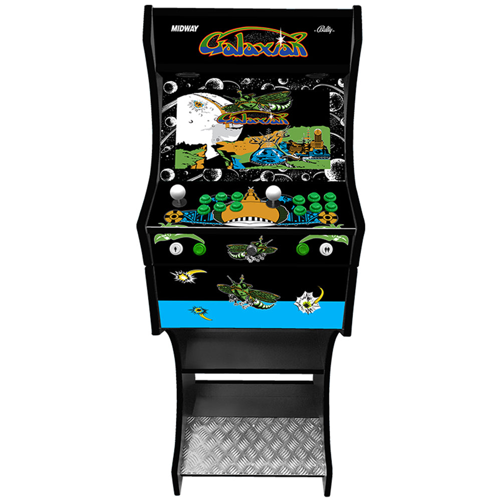Galaxian themed two-player arcade machine front view