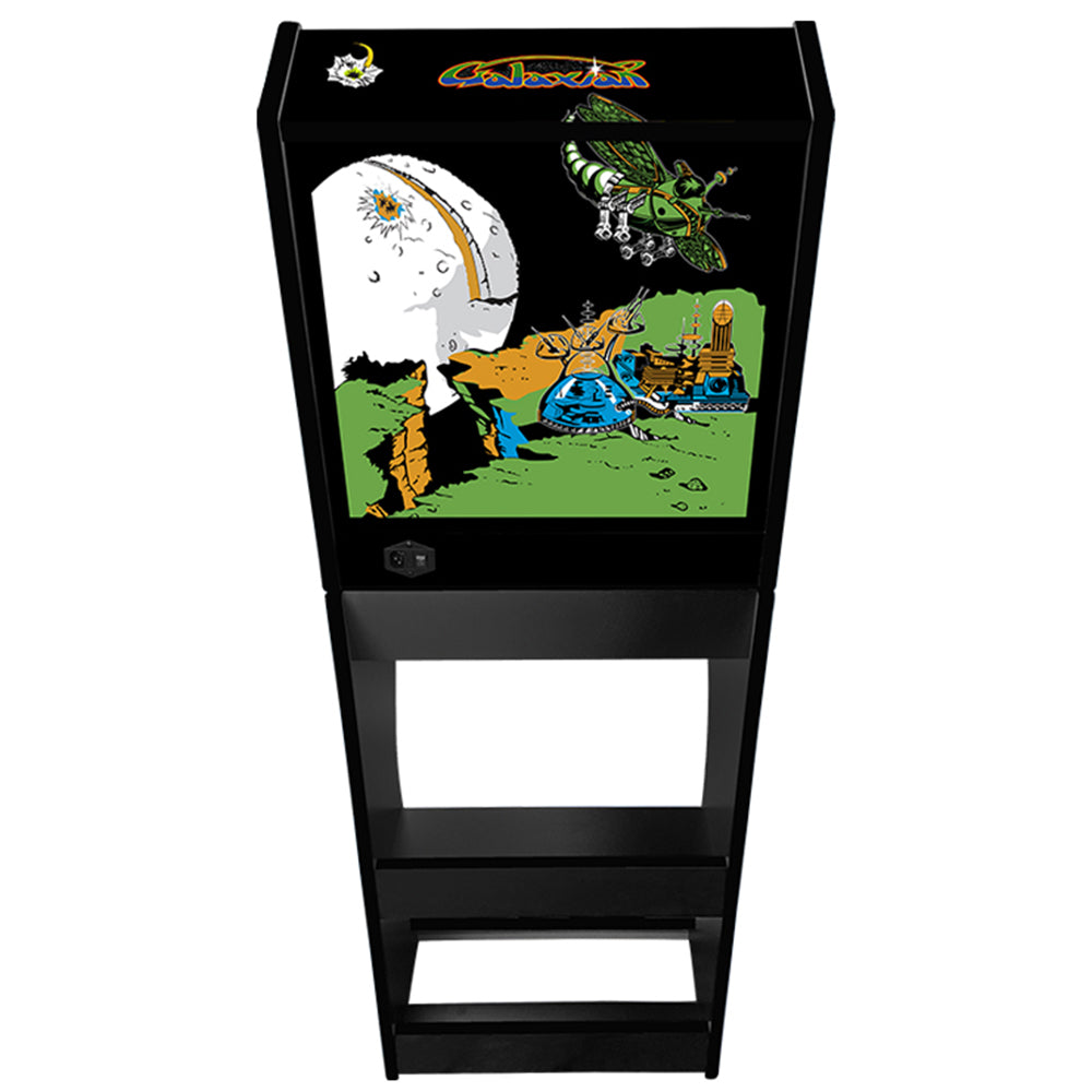 Galaxian themed two-player arcade machine rear view