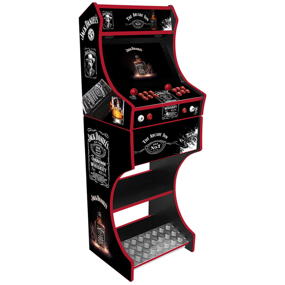 Jack Daniels themed two-player arcade machine front angle view