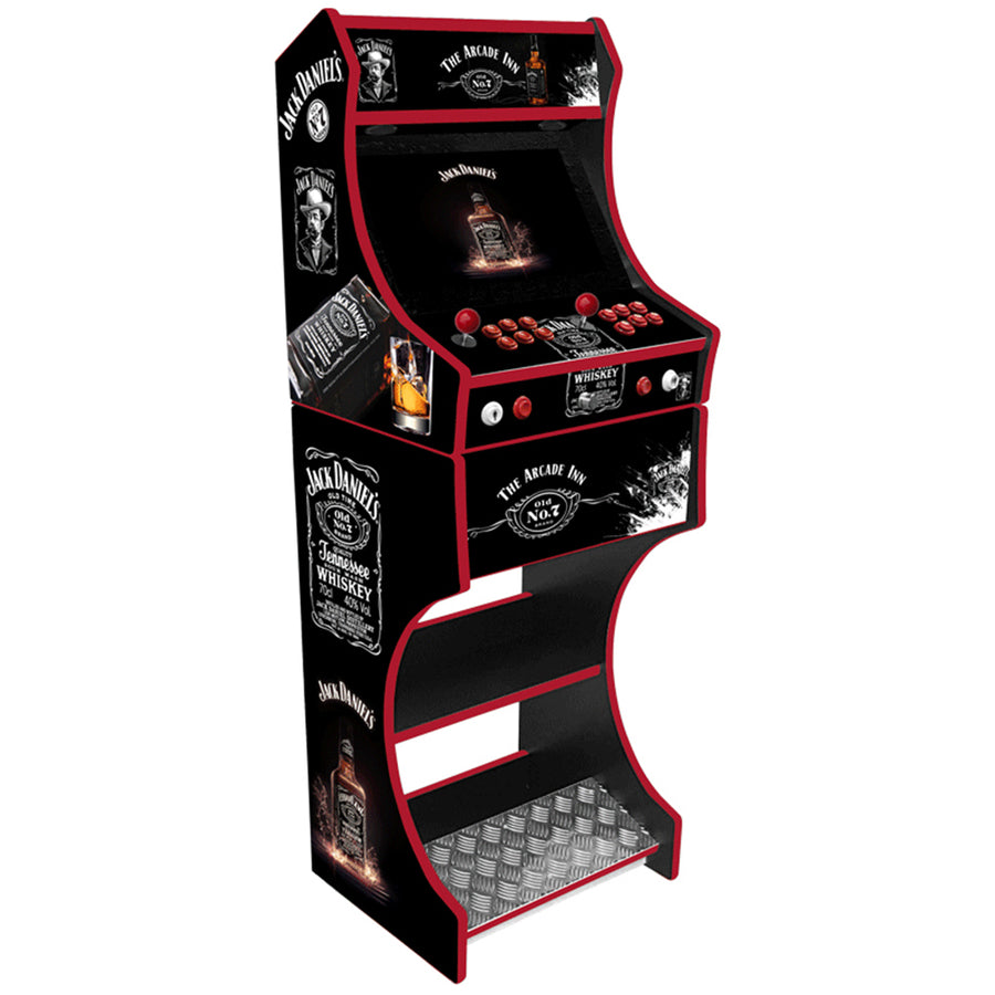 Jack Daniels themed two-player arcade machine front angle view