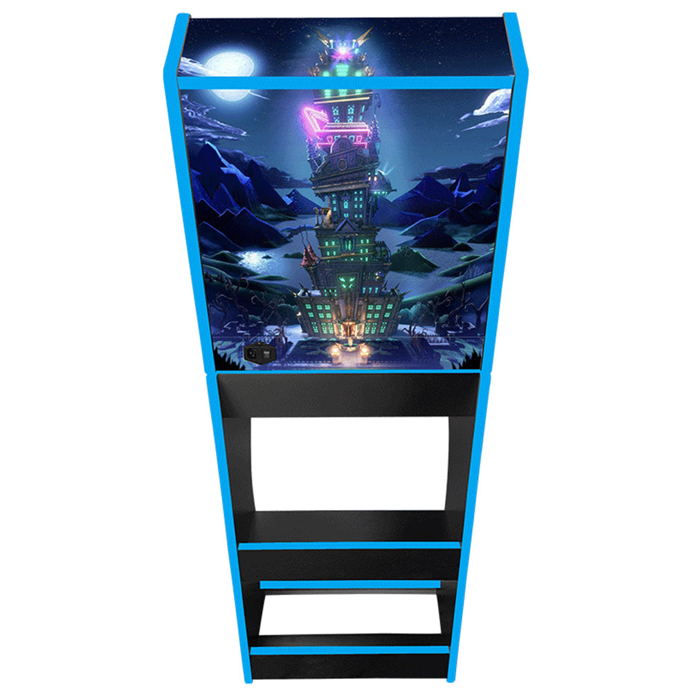 Luigi's Mansion themed two-player arcade machine rear view