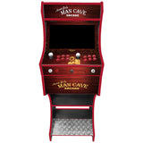Mancave themed arcade cabinet left side view