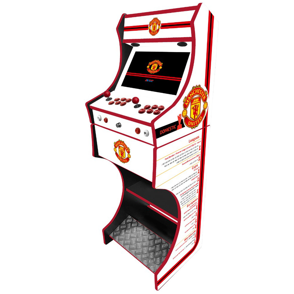 Manchester United themed arcade machine control panel close-up