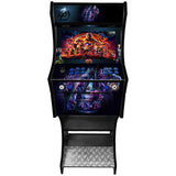 Marvel Infinity Wars themed two-player arcade machine front view