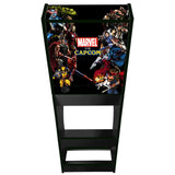 Marvel vs Capcom themed two-player arcade machine rear view