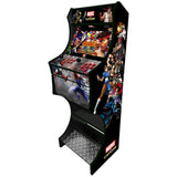 Marvel vs Capcom themed two-player arcade machine side angle view