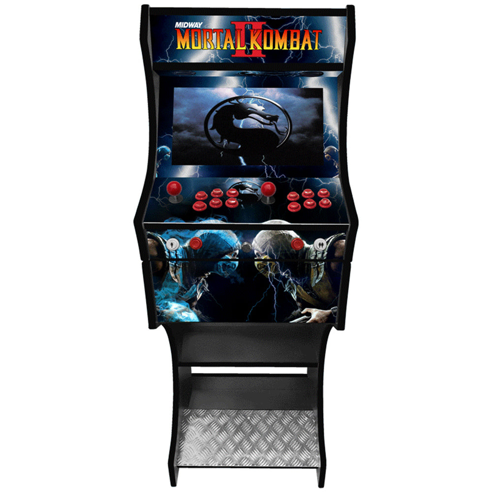 Mortal Kombat themed two-player arcade machine front view