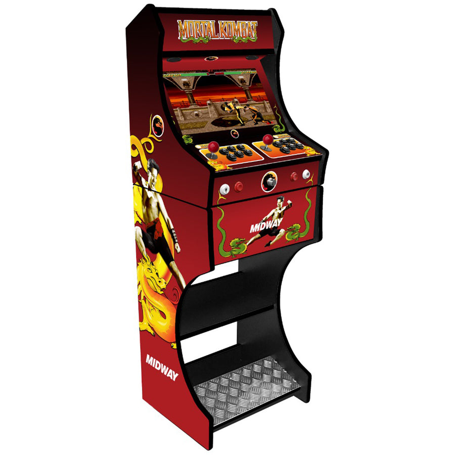 Mortal Kombat v1 themed two-player arcade machine front angle view