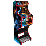 Mortal Kombat v2 themed two-player arcade machine front angle view