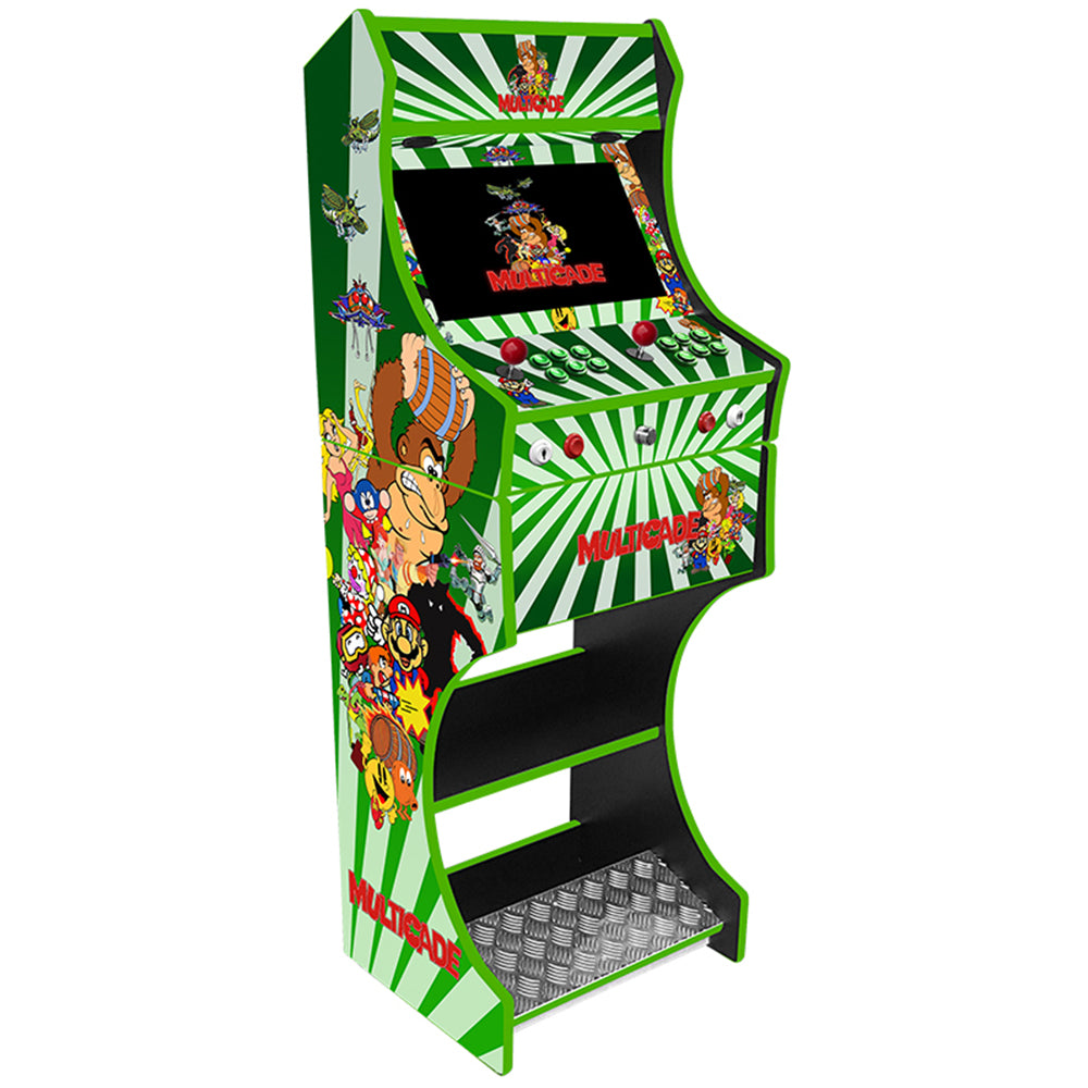 Multicade v1 themed two-player arcade machine front angle view