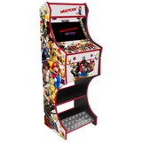 Multicade v2 themed two-player arcade machine front angle view
