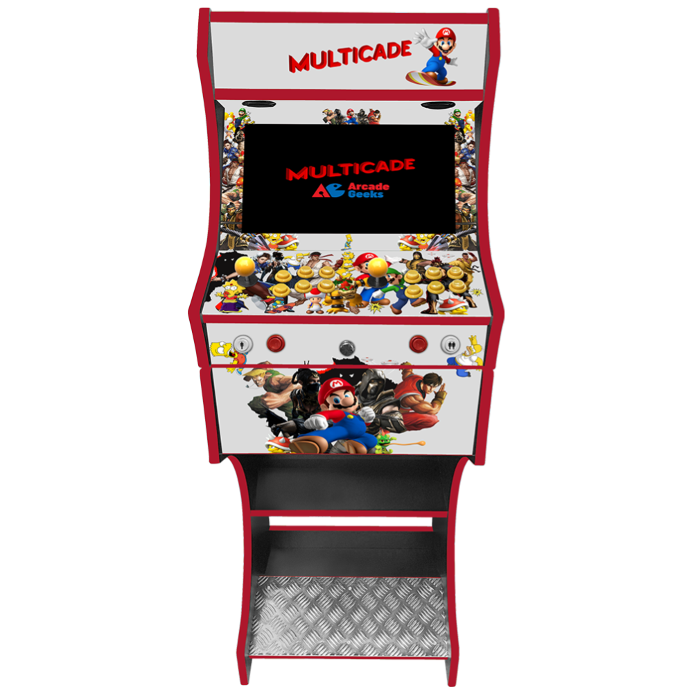 Multicade v2 themed two-player arcade machine front view