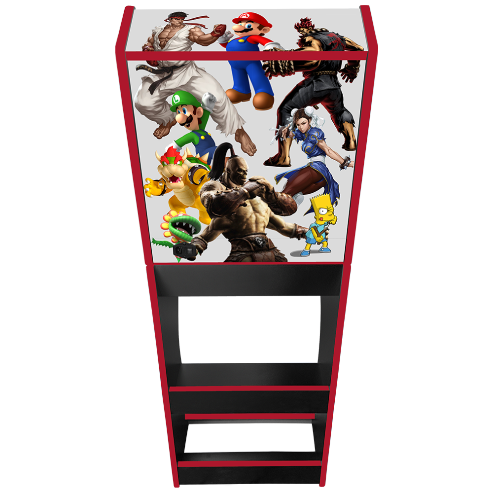 Multicade v2 themed two-player arcade machine rear view