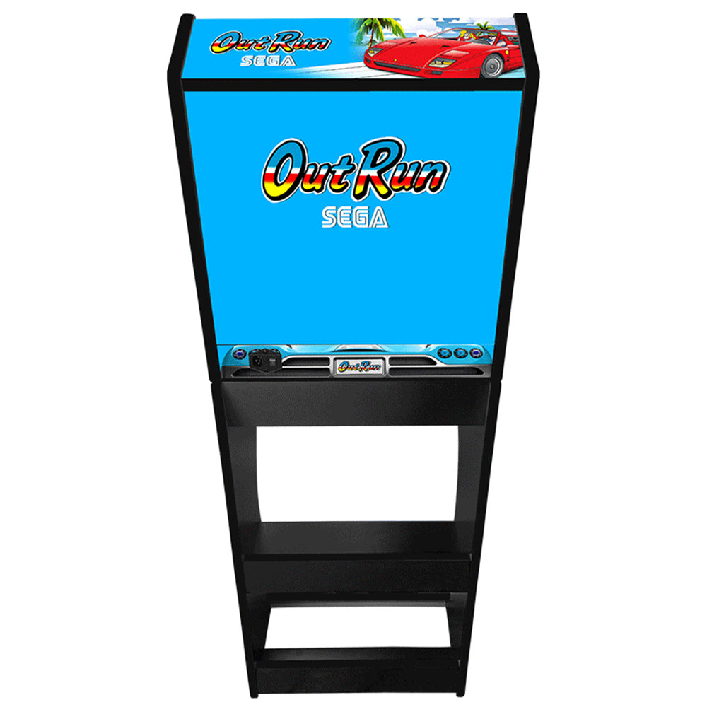 Outrun v1 themed arcade cabinet right side view