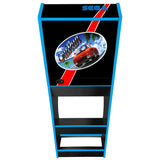 Outrun v2 themed arcade cabinet right side view