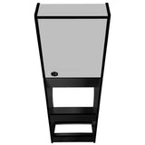 Plain grey two-player arcade machine rear view