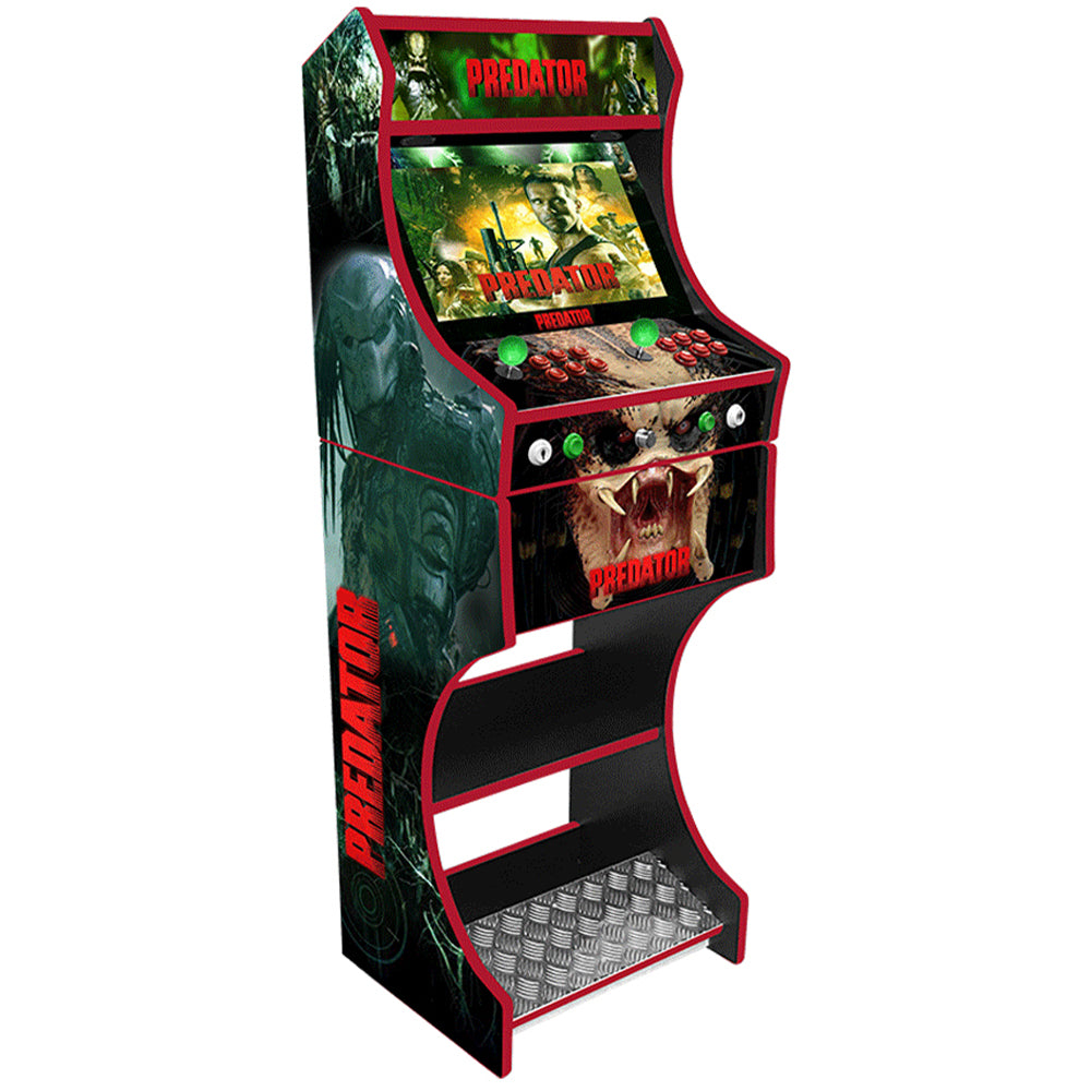 Predator themed two-player arcade machine front view