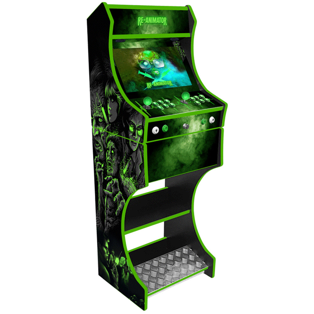 Re-animator themed two-player arcade machine front view