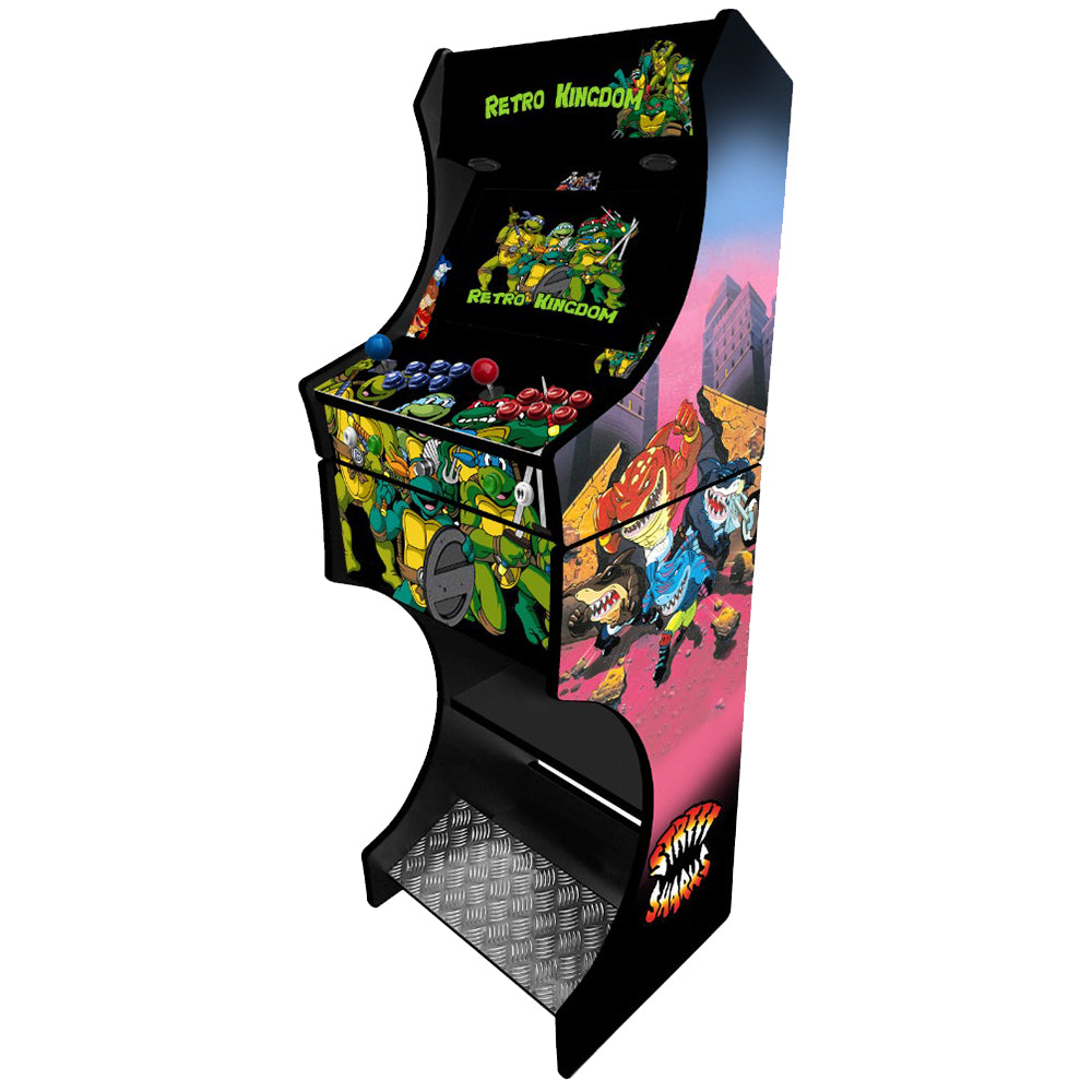 Retro Arcade themed machine control panel close-up