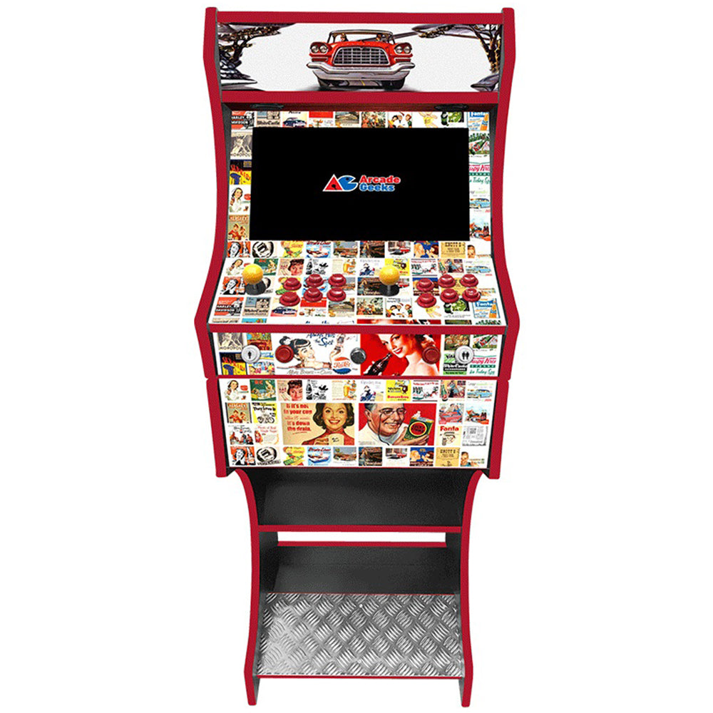 Retro Roller themed arcade cabinet left side view