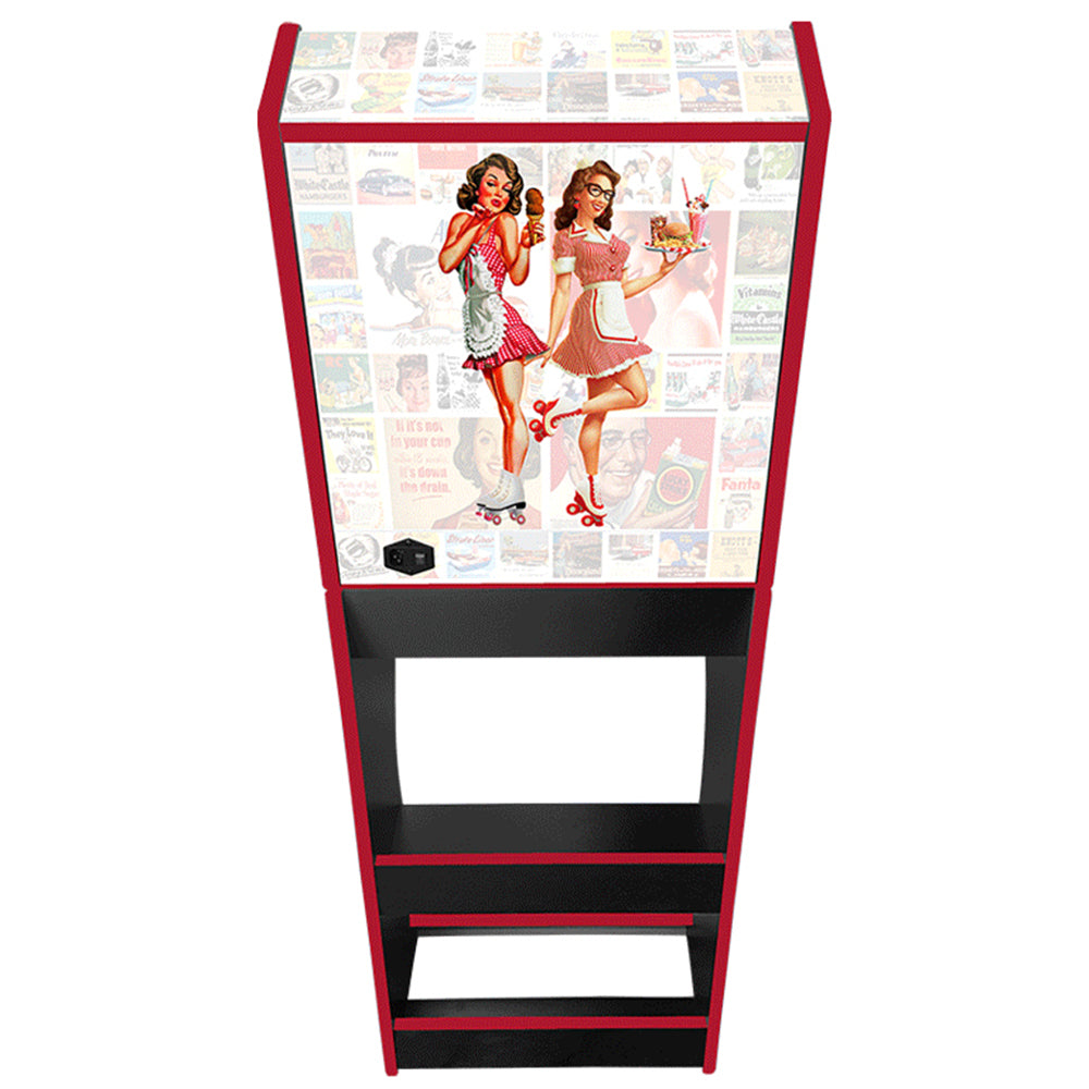 Retro Roller themed arcade cabinet right side view