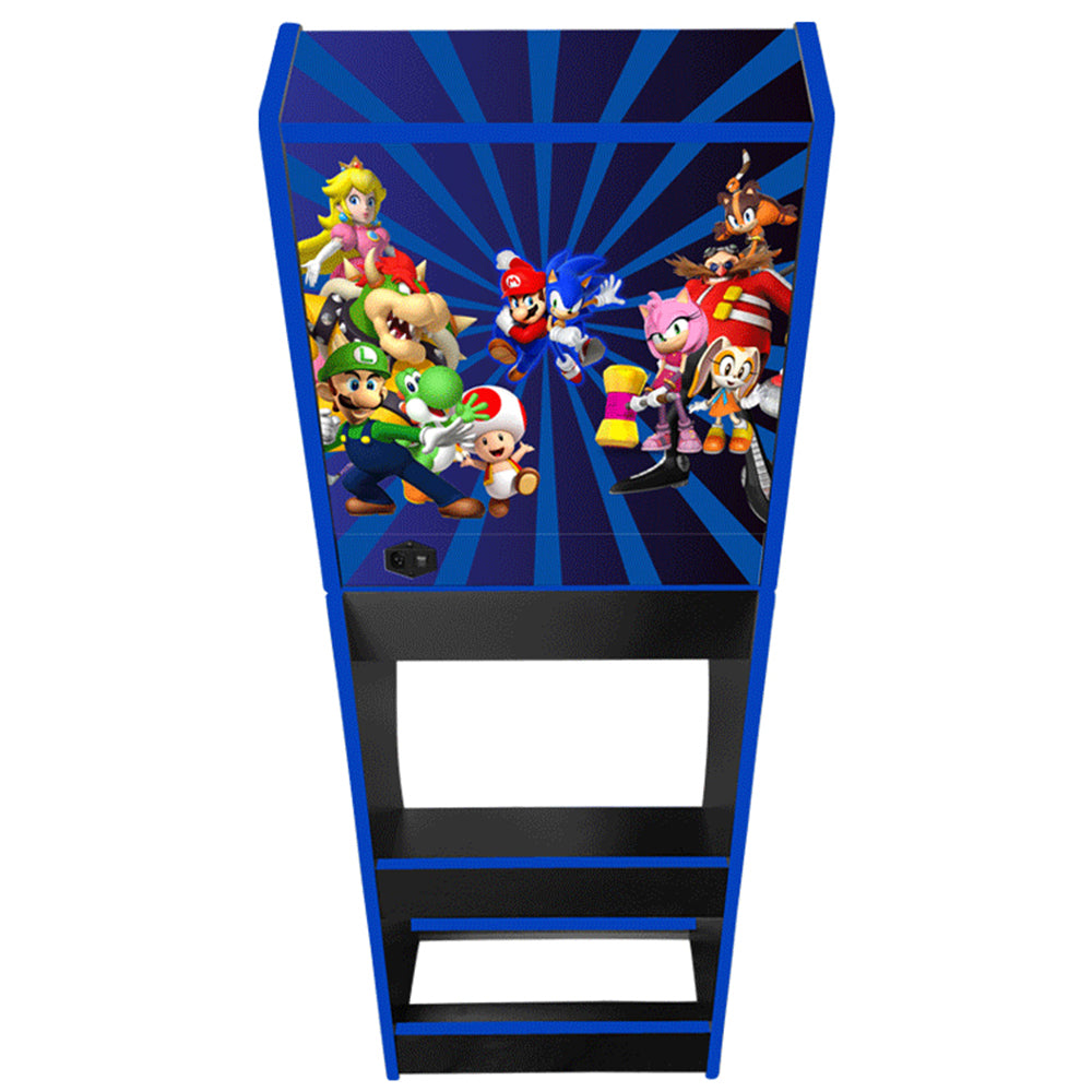 Retrocade themed arcade cabinet right side view
