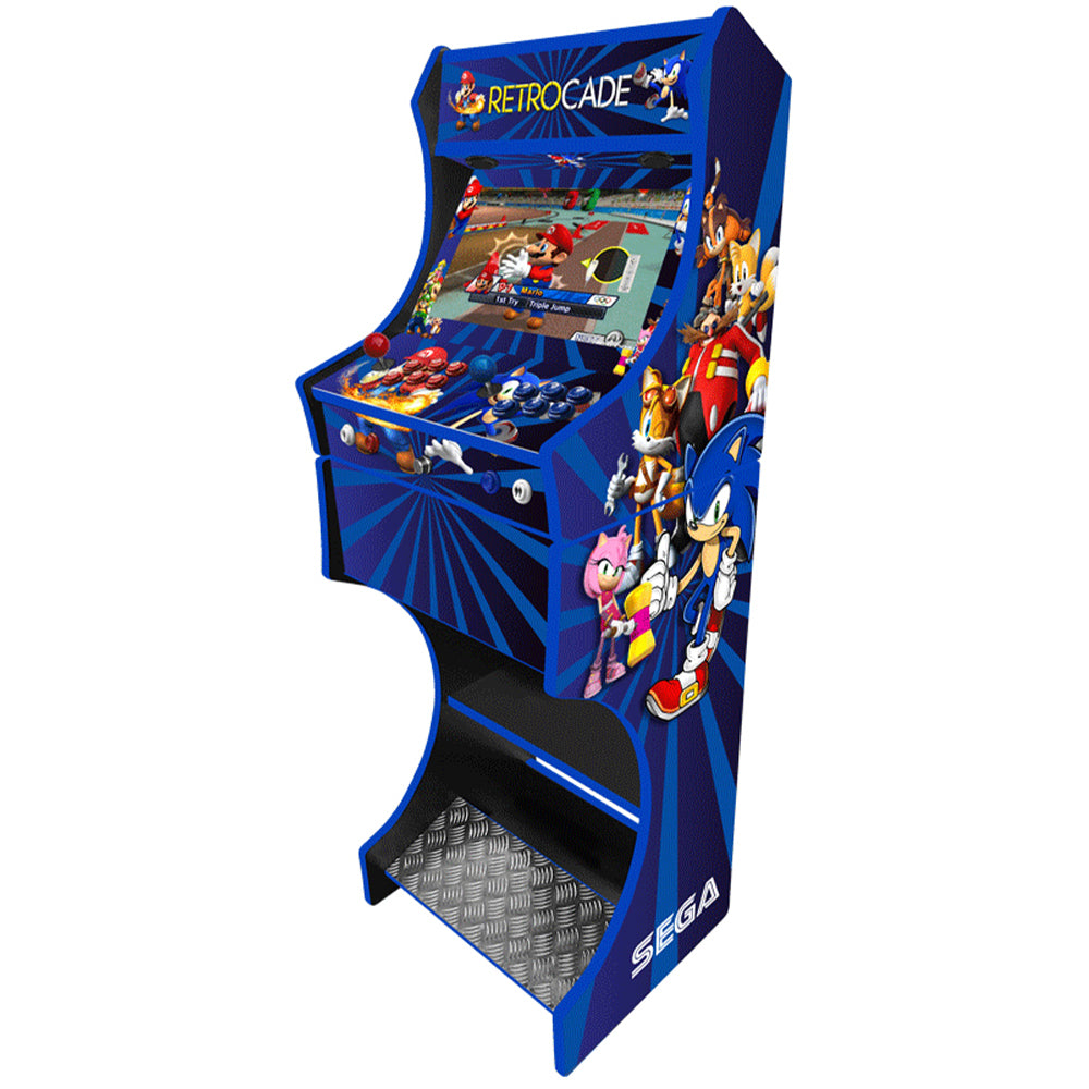 Retrocade themed arcade machine control panel close-up