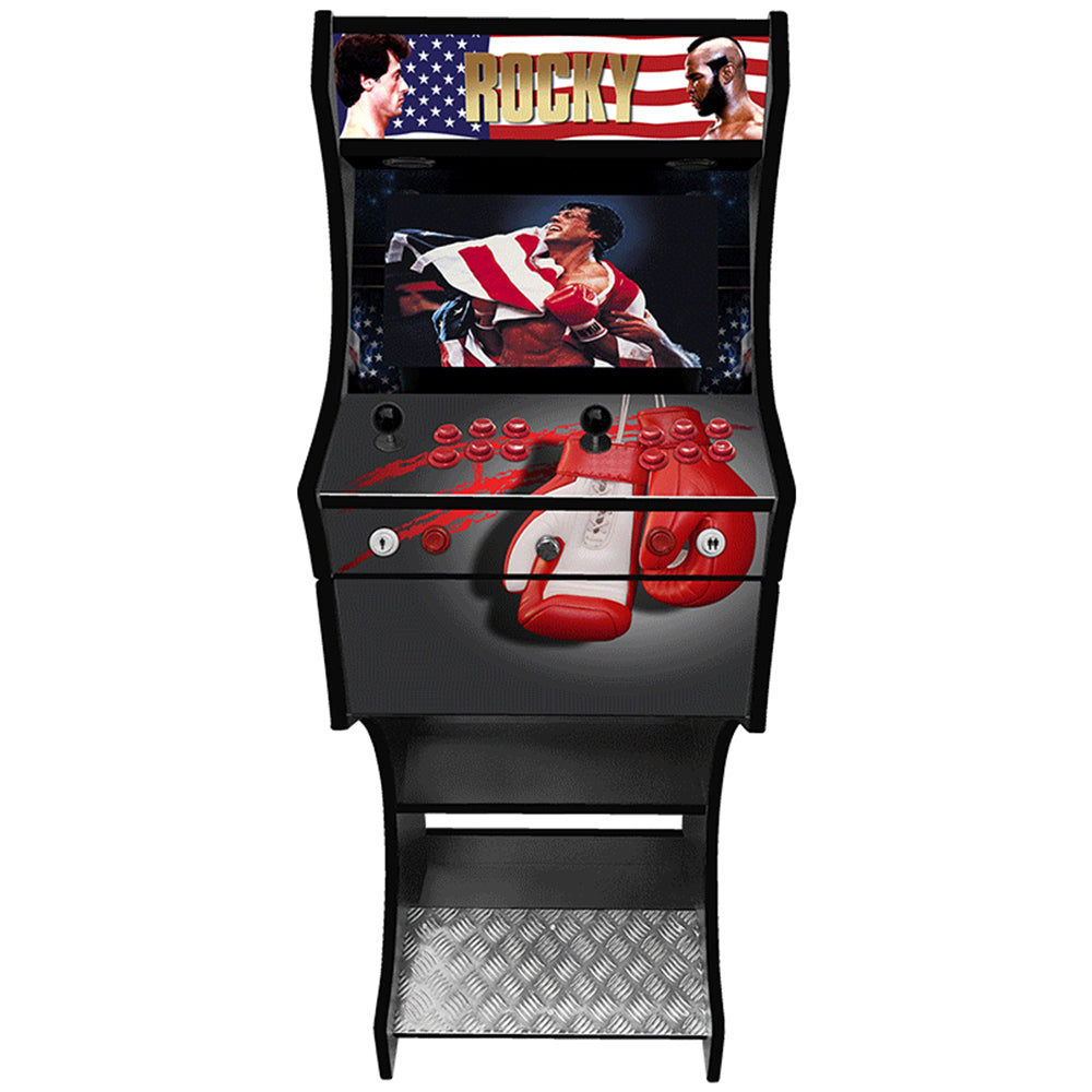 Rocky themed arcade cabinet left side
