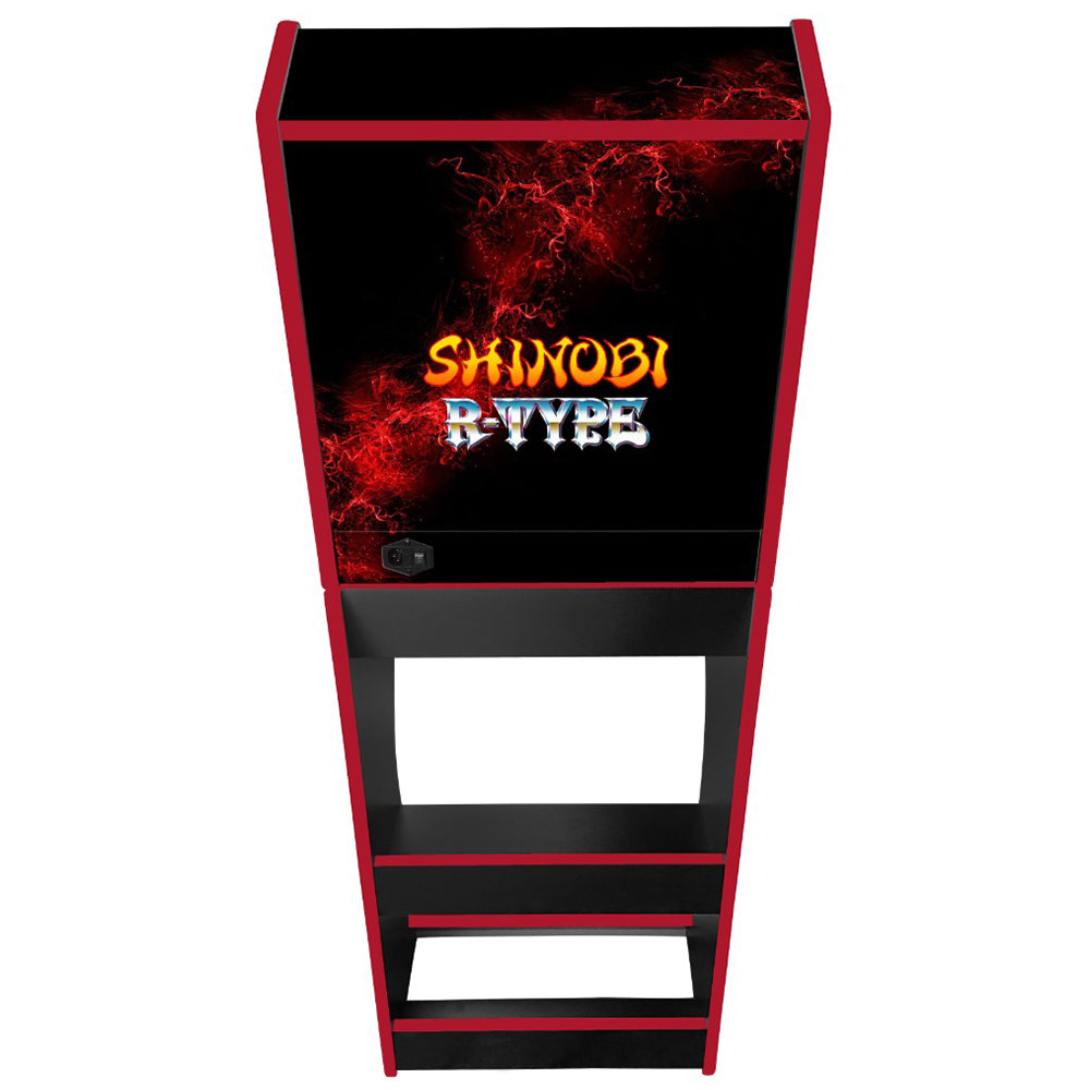 Shinobi vs R-Type themed two-player arcade machine rear view