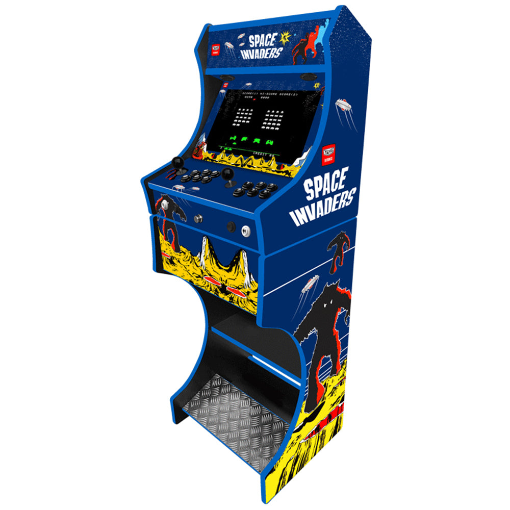 Space Invaders arcade machine – two-player control panel and cabinet artwork
