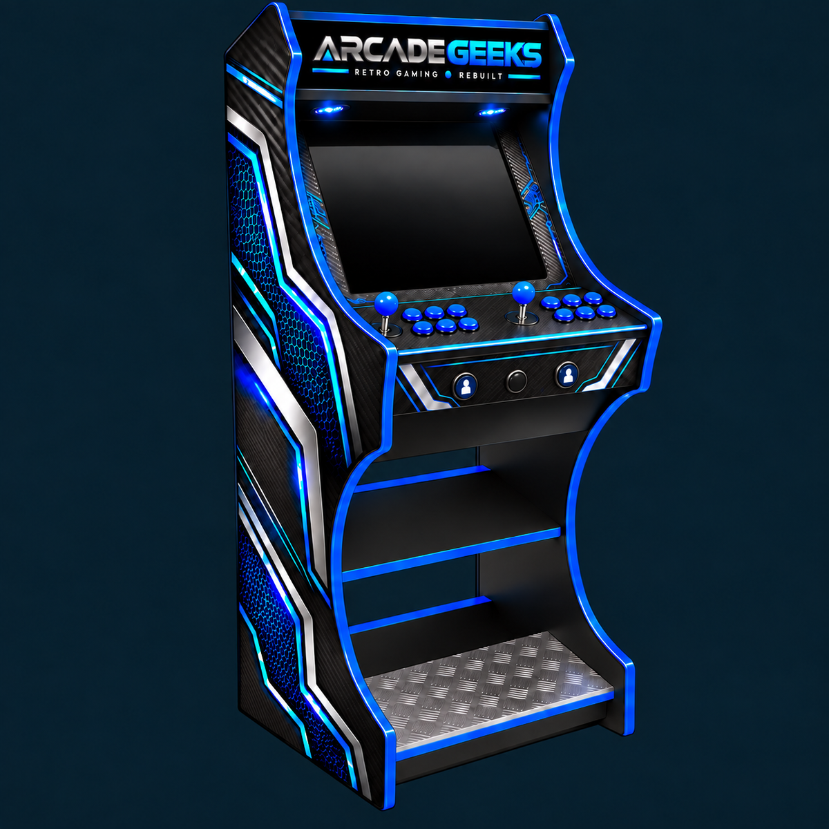 Custom two-player Arcade Geeks machine created for a home games room