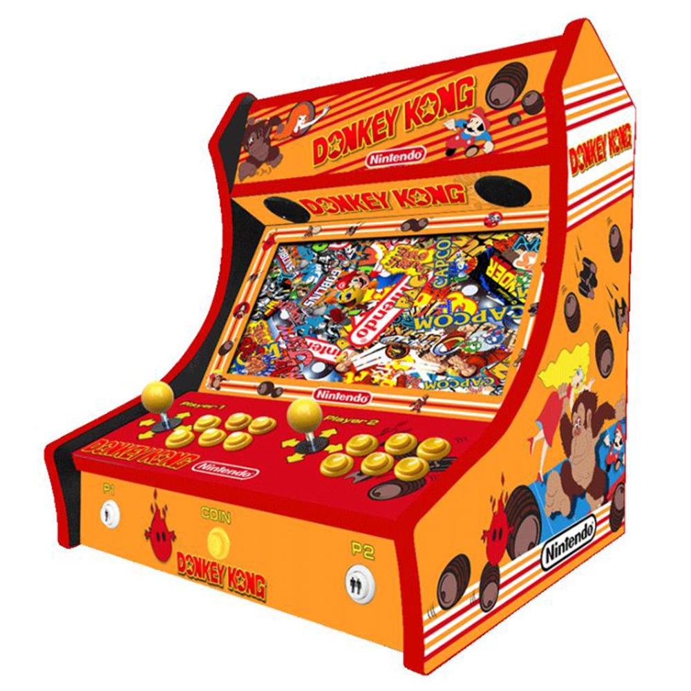 Donkey Kong v2 two-player Bartop arcade machine — right-side angled view