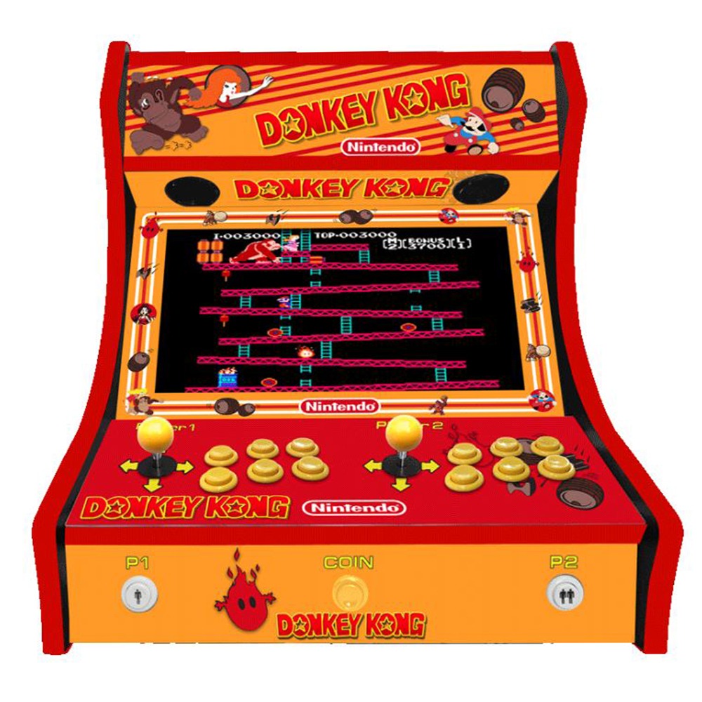 Donkey Kong v2 two-player Bartop arcade machine — straight front view