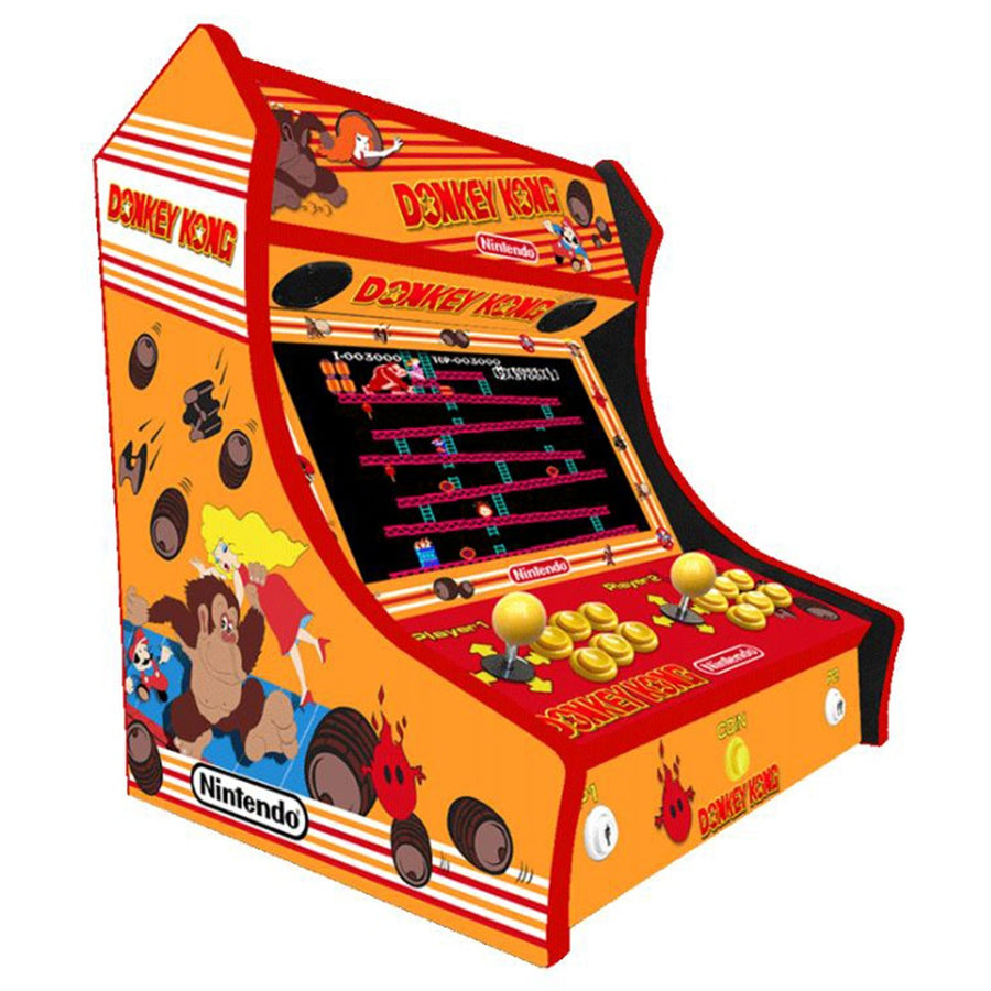 Donkey Kong v2 two-player Bartop arcade machine — left-side angled view