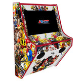 Multicade wall-mounted two-player arcade machine front-left view