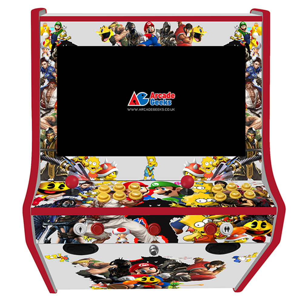 Multicade wall-mounted two-player arcade machine front view